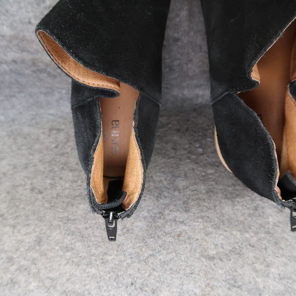 Susina Shoes Womens 10 Bootie Open Toe Leather Fashion Block Heel Cutout Black - Picture 8 of 14